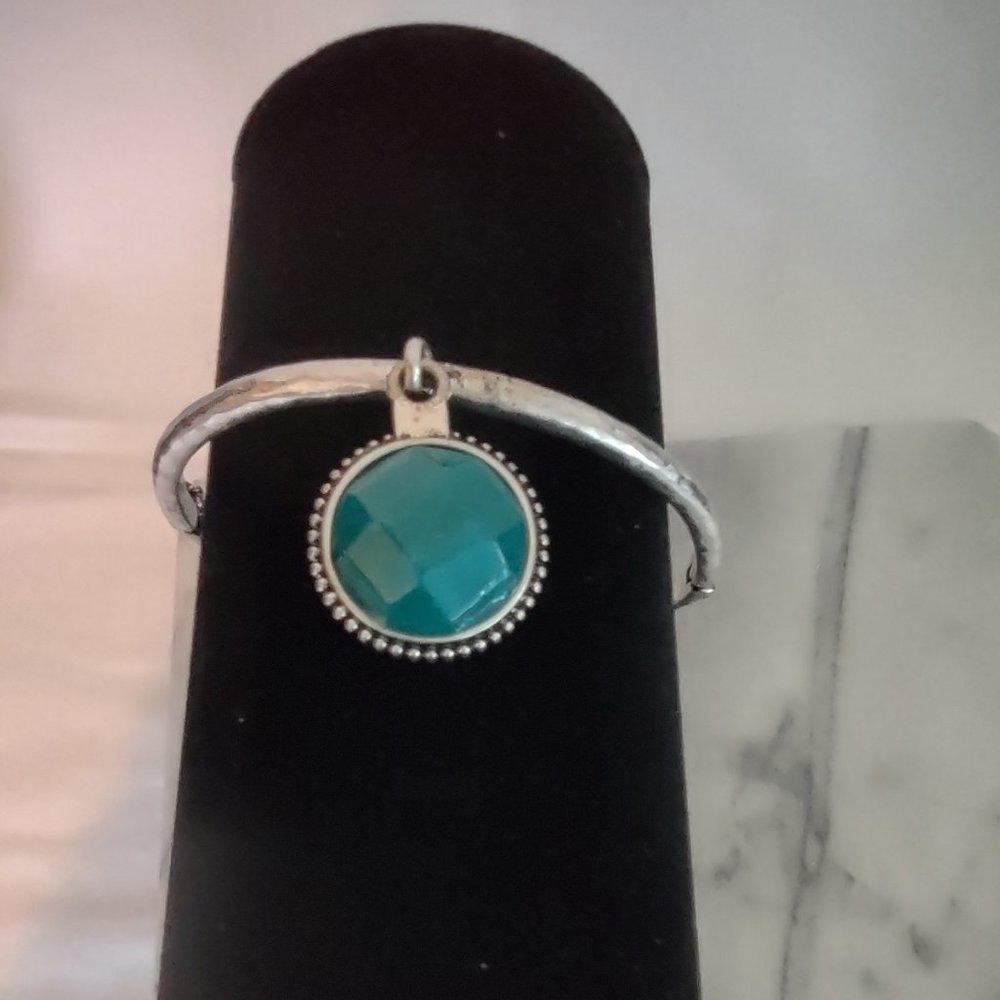 Lucky Brand Bracelet, Silver Bangle with Charm